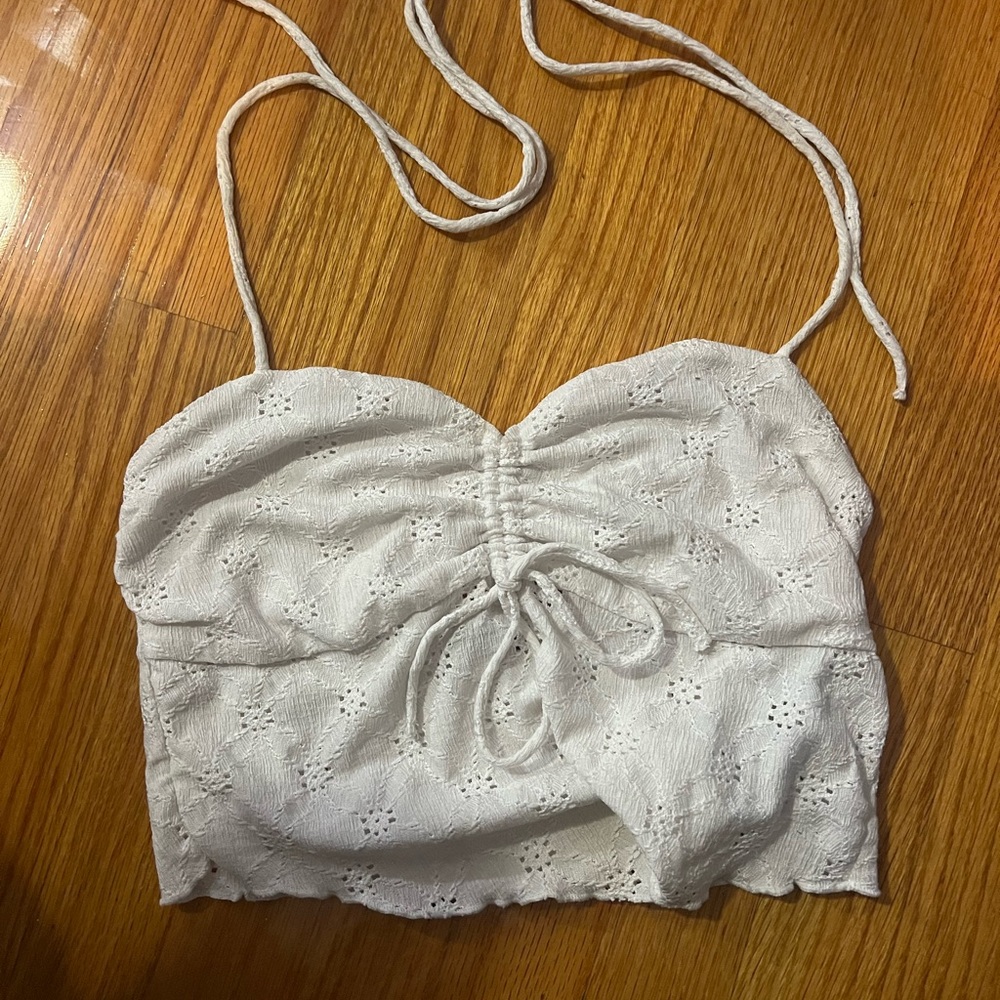 Bershka White Textured Top